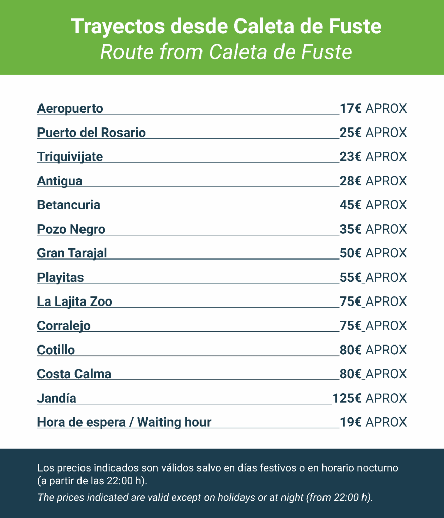 Tarifas Radio Taxi Antigua